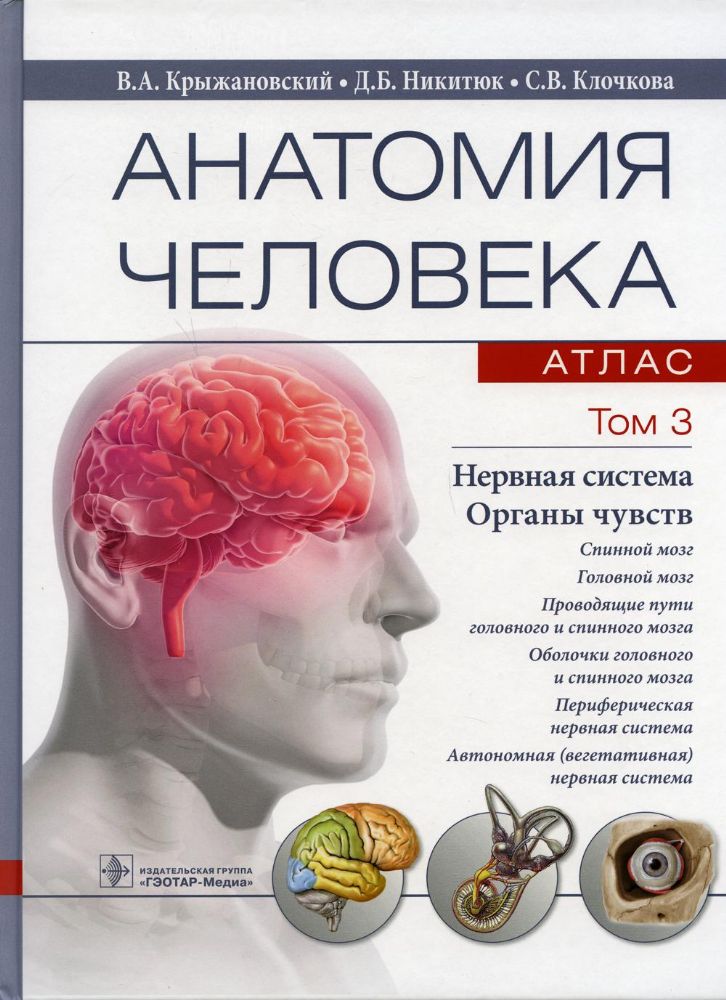 Анатомия человека.Т.3.Нервная система.Органы чувств.В 3х томах.