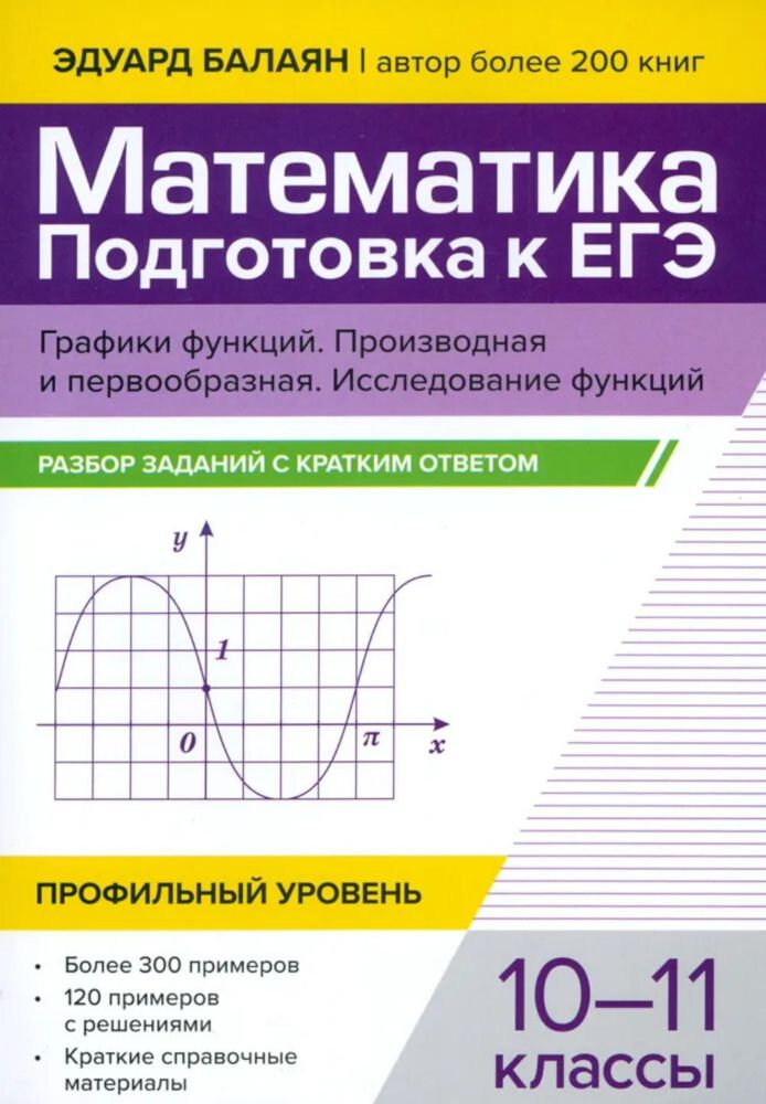 Математика. Подготовка к ЕГЭ. Графики функций. Производная и первообразная: разбор заданий: 10-11 кл.: профильный уровень