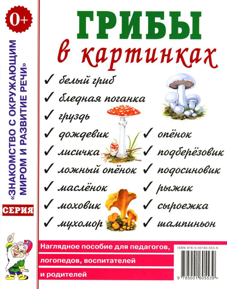 Грибы в картинках. Наглядное пособие для воспитателей, логопедов, педагогов, родителей